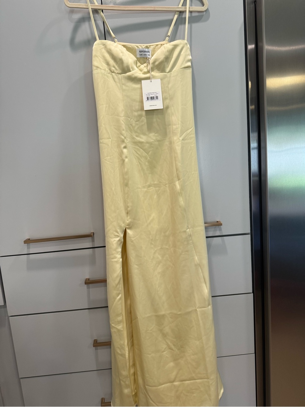 Peppermayo Cream Maxi Dress with Front Slit - Picture 2 of 2
